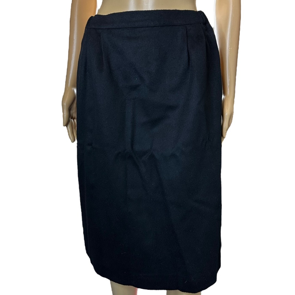 W.L.B.W Vintage Womens Pencil Skirt Size 12 100% Pure Wool Black High Rise
